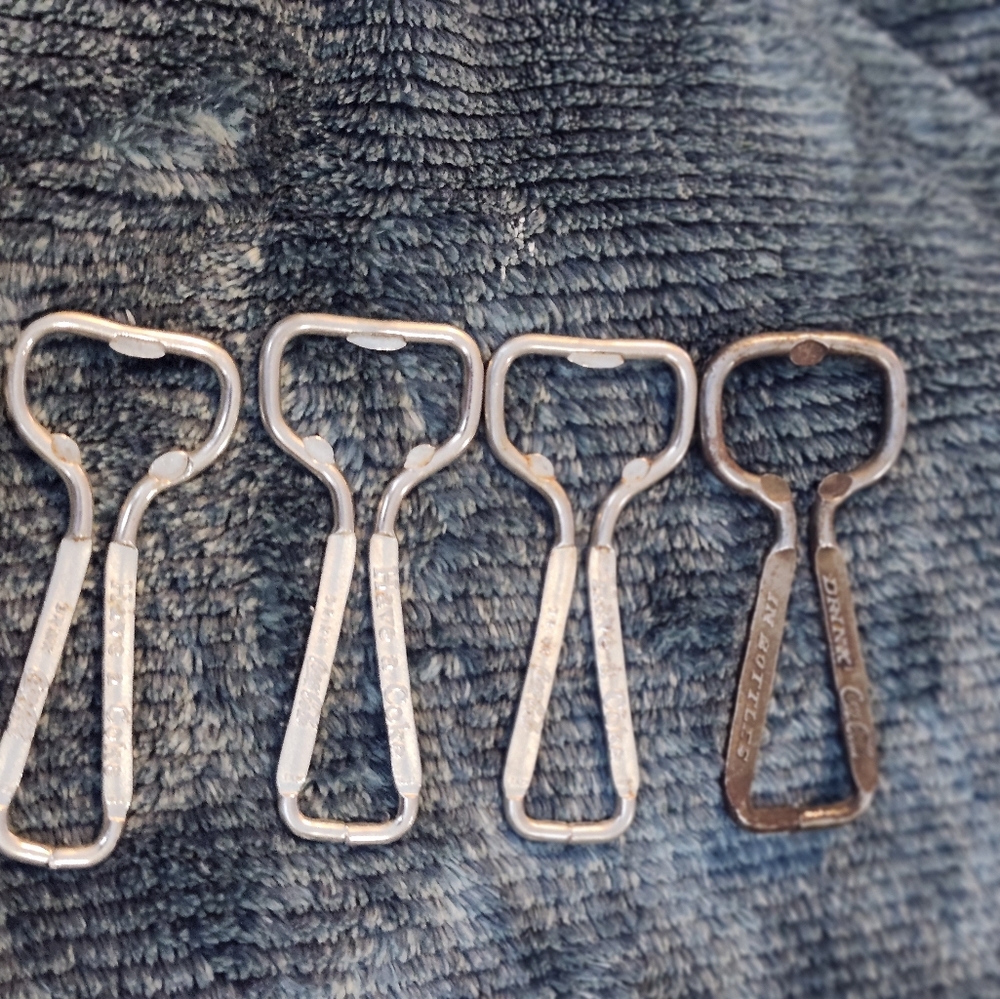Set of Four Metal Coca Cola Bottle Openers